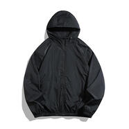 嵩允7號倉庫衣服UPF50+涼感以太藍(lán)服男女情侶夏季透氣連帽防 黑色 L