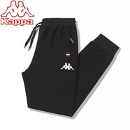 KAPPA卡帕（Kappa）背靠背休閑運(yùn)動(dòng)褲男夏季純棉寬松大碼百搭束腳衛(wèi)褲 黑色束腳 XL 【建議115-135斤】