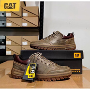 卡特（CAT）卡特男鞋春款低幫戶外休閑鞋耐磨復古時尚男鞋真皮徒步旅 卡其色 39 偏大一碼