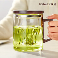 泥也泡茶杯茶水分離玻璃水杯子大容量高硼硅加厚耐熱辦公一人專用杯男