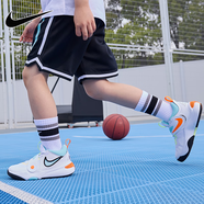 耐克（NIKE）大童籃球鞋透氣輕便魔術(shù)貼外場實戰(zhàn)運動鞋青少年學(xué)生比賽訓(xùn)練球鞋 HF5735-181 38 【建議腳長24厘米】