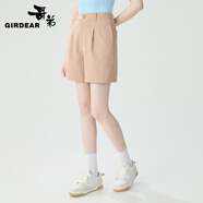 哥弟（GIRDEAR）女裝簡(jiǎn)約休閑西裝短褲女1100539 卡其 M (3碼)