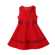 皮爾卡丹（pierre cardin）女童連衣裙2025秋冬新款馬甲裙子兒童毛呢背心裙洋氣小女孩公主裙 808紅色【單件背心裙】 秋冬 110cm 建議體重27斤-32斤