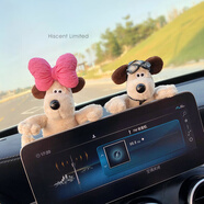 花雨夜可愛(ài)修狗后視鏡擺件趴趴公仔汽車(chē)裝飾中控屏幕車(chē)載玩偶車(chē)內飾品女 玫結+飛行鏡狗趴屏幕擺件1對