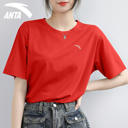 安踏（ANTA）短袖t恤女裝冬季輕薄透氣冰絲速干衣寬松大碼跑步健身休閑運動(dòng)服 -8柚紅色（男女同款） 3XL 190