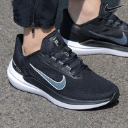 耐克（NIKE）官方艦店男鞋夏季新款運(yùn)動(dòng)鞋AIR ZOOM氣墊緩震透氣公路跑步鞋 黑/灰/AIR WINFLO 9 44.5
