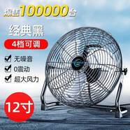 優(yōu)格樂強(qiáng)力工業(yè)電風(fēng)扇強(qiáng)力大功率家用臺式落地扇工地坐爬地大風(fēng)力趴地扇 12寸黑色（300mm)