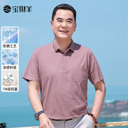 寶財(cái)羊父親節(jié)禮物7A抗菌短袖t恤男爸爸夏裝冰絲棉polo衫中老年人上衣服