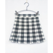 百褶裙半身裙高腰短裙女童裙子新款中大童學(xué)院風(fēng)格子裙女孩子裙褲 黑白格子 110 110cm