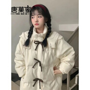 唐菓蜜羽絨棉服女冬季2024新款女裝韓版蝴蝶結(jié)甜美減齡學(xué)院風(fēng)學(xué)生棉衣女 米白色 M