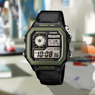 卡西歐（CASIO）男女手表電子表復(fù)古Jony-J豆芽同款B640 B650WB-1B WC-5A 電子表 AE-1200WHB-1B 【附加貼膜】