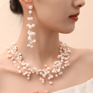 俏物俏女滿(mǎn)天星珍珠項(xiàng)鏈女天然淡水巴洛克異形不規(guī)則多層頸鏈新娘結(jié)婚配飾 滿(mǎn)天星珍珠項(xiàng)鏈+耳環(huán)