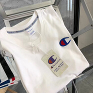 冠軍吉祥潮牌t恤刺繡棉短袖小標(biāo)親子裝情侶裝ins休閑出游寬松T C標(biāo)白色 2XL 140-155斤