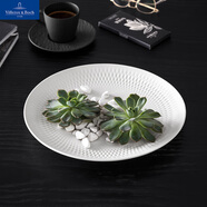 德國唯寶（Villeroy&Boch）匠心巖系列 進(jìn)口盤(pán)子 創(chuàng  )意西餐餐盤(pán) 巖石浮雕黑白盤(pán)新品 裝飾盤(pán) 白  32cm