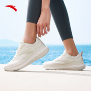 安踏（ANTA）輕云丨運動鞋女鞋夏季網(wǎng)面透氣輕便軟底耐磨跑步鞋 象牙白/淺曦綠-1 36