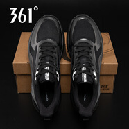 361°男鞋跑步運動(dòng)鞋男網(wǎng)面休閑戶(hù)外防滑減震訓練時(shí)尚潮流輕便旅游 曜石黑/煙灰-8 42