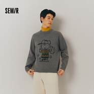 森馬史努比系列毛衫男冬時(shí)尚撞色情侶提花針織衫毛衣109724107202