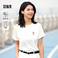 森馬【涼感】短袖T恤女寬松顯瘦上衣卡通刺繡國風(fēng)熊貓夏季短袖女 【熱賣(mài)】冰淇淋小標-本白10102 XS