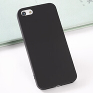 精岸iphone5s手機殼蘋果5s手機套se2/3一硅膠軟磨砂男款5c全包防摔4s保護殼ip外殼男士6s的萍果八輕薄 5/5s/se一代微磨砂黑防指紋送鋼化膜