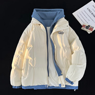 尚德光雙面穿棉服男冬季加厚外套羊羔毛情侶棉襖羽棉衣絨服男士上衣 9039-卡其 XL（建議130-160斤）