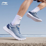 李寧男鞋運動(dòng)休閑鞋透氣低幫耐磨網(wǎng)面透氣潮流輕便跑鞋運動(dòng)鞋 柔灰藍暮靛藍 輕羽） 45