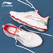 李寧男鞋跑步鞋新款輕逸學(xué)生減震耐磨舒適透氣慢跑鞋休閑運動(dòng)鞋 標準白/公牛紅（越影） 39