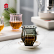 福容（FUROOT）金樽杯品茗杯高硼硅玻璃杯耐高溫防燙茶杯喝茶杯主人杯單杯150ml 煙灰