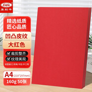 易利豐(elifo)160g彩色皮紋紙a4裝訂封面紙A4封皮紙標書(shū)彩紙手工硬卡紙凹凸大紅色壓紋紙云彩紙50張