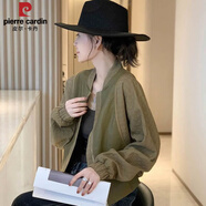 皮爾卡丹（pierre cardin）2025新款薄款短外套女蝙蝠袖棒球服小個(gè)子休閑通勤夾克 233綠色短款外套 L 建議105-115斤