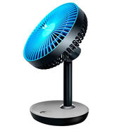 人杰人杰便攜式無(wú)線(xiàn)電風(fēng)扇靜音臺式USB充電小風(fēng)扇鋰電池學(xué)生宿舍U9 2200毫安送充電線(xiàn)黑藍色