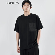 MARKLESS夏季輕戶外男士t恤2025新款透氣寬松短袖男體恤TXB4667M 黑色 L