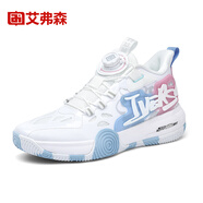 艾弗森艾弗森籃球鞋男低幫兒童實戰(zhàn)球鞋學(xué)生防滑耐磨運(yùn)動鞋女32101709 白水藍(lán)粉（旋轉(zhuǎn)扣） 39