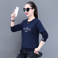 啄木鳥(niǎo)早秋好棉女士衛衣女春秋薄款2025年秋季新款寬松秋衣秋天上衣40歲 藏青色【衛衣】 M 適合80-95斤