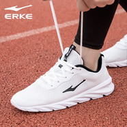 鴻星爾克（ERKE）男鞋運動(dòng)鞋2025秋季網(wǎng)面透氣男士輕便軟底休閑跑步鞋子 正白 41