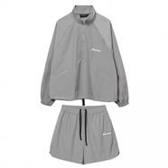 奢步士（SOUREPOSE）夏季速干透氣防曬服套裝男潮牌運(yùn)動(dòng)潮流薄兩件套 灰色套裝T04 SOUREPOSE M 100-118斤