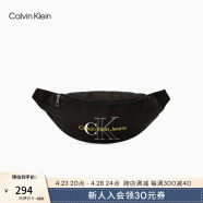 Calvin Klein Jeans男士时尚撞色插扣肩带字母叠印经典胸包腰包礼物HH3092 001-黑色 OS