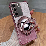 鑫領(lǐng)佳vivos16手機殼vivo保護S16pro硅膠套鏡頭全包V2244A氣囊防摔2245透明p軟殼vovis帶支架vivis女新款 玫瑰金【自帶鏡頭膜】贈全屏膜+補妝鏡支架 vivo S16