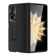 【8成新】瓦力 適用榮耀magic vs2手機(jī)殼真皮magic vs2保護(hù)套殼膜一體高清面蓋鉸鏈全包鏡頭隱形支架皮套-黑色