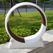 貓咪靜音滾輪跑步機磨爪運動健身多功能寵物貓玩具圓形跑輪防夾腳 靜香白（贈送逗貓棒+激光筆）