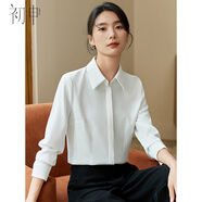 初申春秋長(cháng)袖襯衫女翻領(lǐng)百搭通勤時(shí)尚氣質(zhì)職業(yè)白襯衣S143C2048