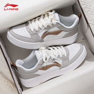 李寧元寶板鞋女士鞋子2025秋冬新款休閑厚底增高學(xué)生小白顏值百搭運動(dòng) 香檳白/風(fēng)鈴灰【元寶】 37