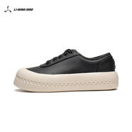 LI-NING 1990迷鏈板鞋丨經(jīng)典系列舒適親膚女子小白鞋板鞋ALHU006 黑色-2 39