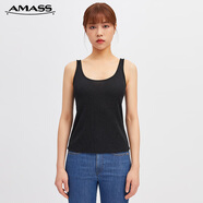 阿瑪施（AMASS）女裝新款簡約百搭打底衫背心女5300725 黑 S (2碼)