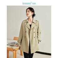 茵曼（INMAN）英倫風(fēng)短款風(fēng)衣2024春季女裝新款高級(jí)感洋氣小個(gè)子顯瘦薄外套 卡其色 M