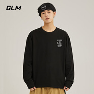 GLM純棉長袖t恤男春秋款純色體恤內(nèi)搭寬松大碼男士打底衫上衣