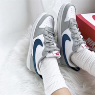 耐克（NIKE）Court Borough Low新款休閑藍灰經(jīng)典復古女子板鞋休閑運動(dòng)小白鞋 BQ5448-117灰白藍 35.5