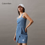 Calvin KleinCK Jeans24春夏新款女士經(jīng)典布標(biāo)復(fù)古純棉牛仔吊帶連衣裙J3477 1A4-牛仔藍(lán) XS