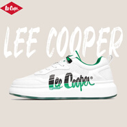 Lee Cooper男鞋夏季2025新款男士休閑百搭輕奢板鞋男款時尚潮流厚底小白鞋子 米綠色 39