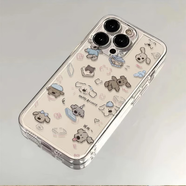 雷珞克可愛小狗i適用iPhone15 14 13手機殼蘋果12 11 14Promaxxr手機殼軟殼11xsxr78plus液態(tài)潮牌個性 精孔太空殼-透明-LKY滿屏小狗k 蘋果14
