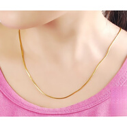 絕世情緣老鳳凰老鳳凰金店款s925彩銀項鏈女 銀日韓鎖骨鏈鍍黃金18k彩金百 蛇骨鏈40cm